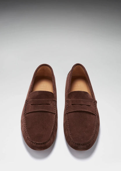 Penny Driving Loafers, brown suede by Hugs & Co.