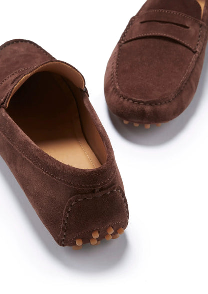Penny Driving Loafers, brown suede by Hugs & Co.