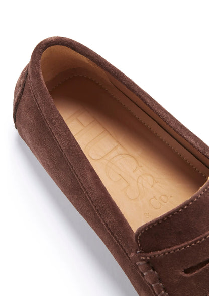 Penny Driving Loafers, brown suede by Hugs & Co.