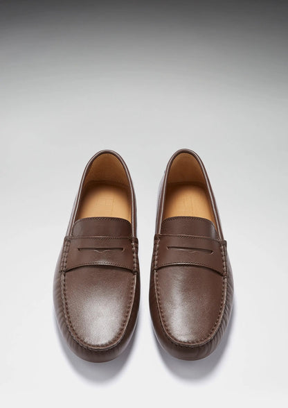 Penny Driving Loafers, brown leather by Hugs & Co.