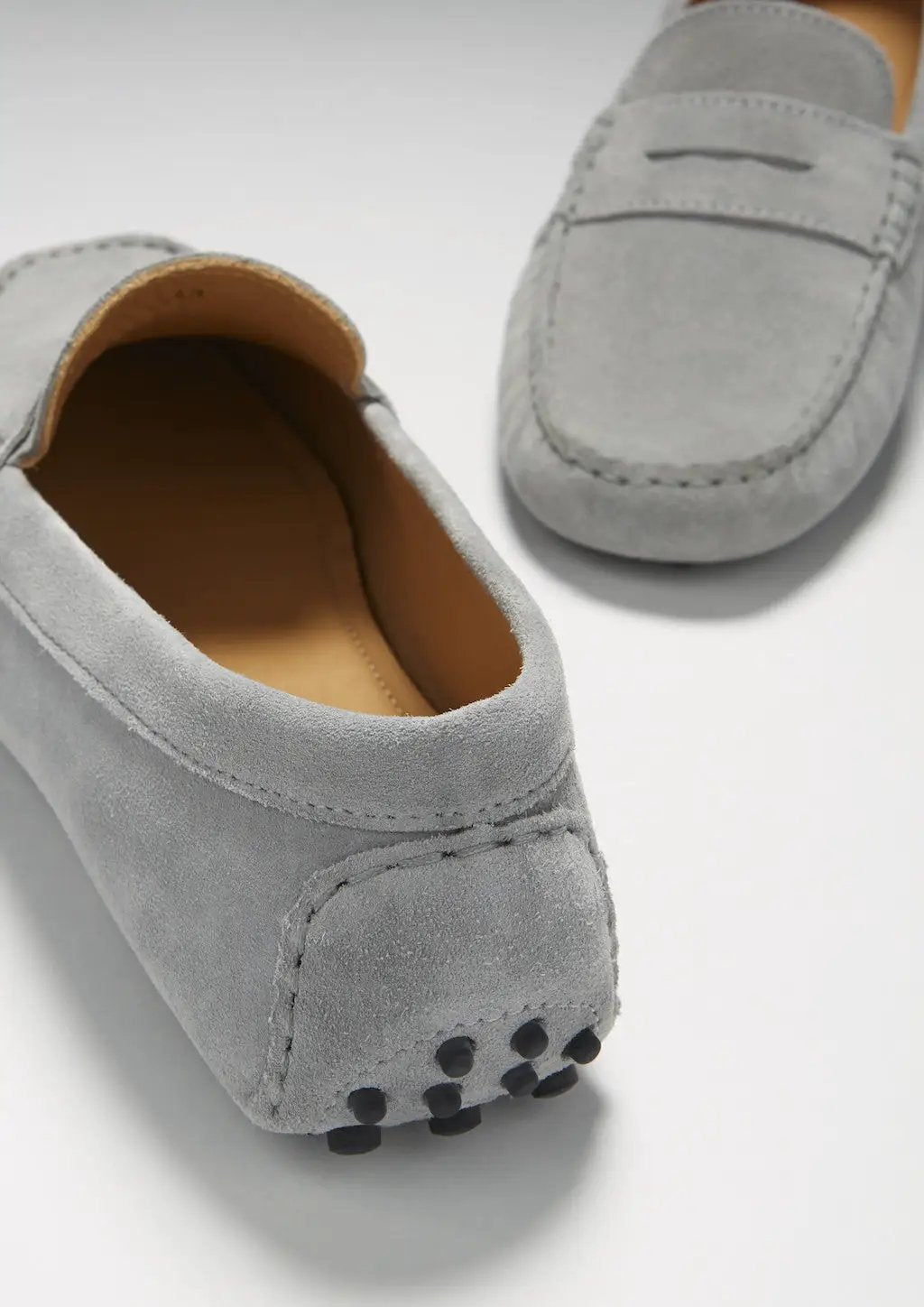 Penny Driving Loafers, dove grey suede by Hugs & Co.