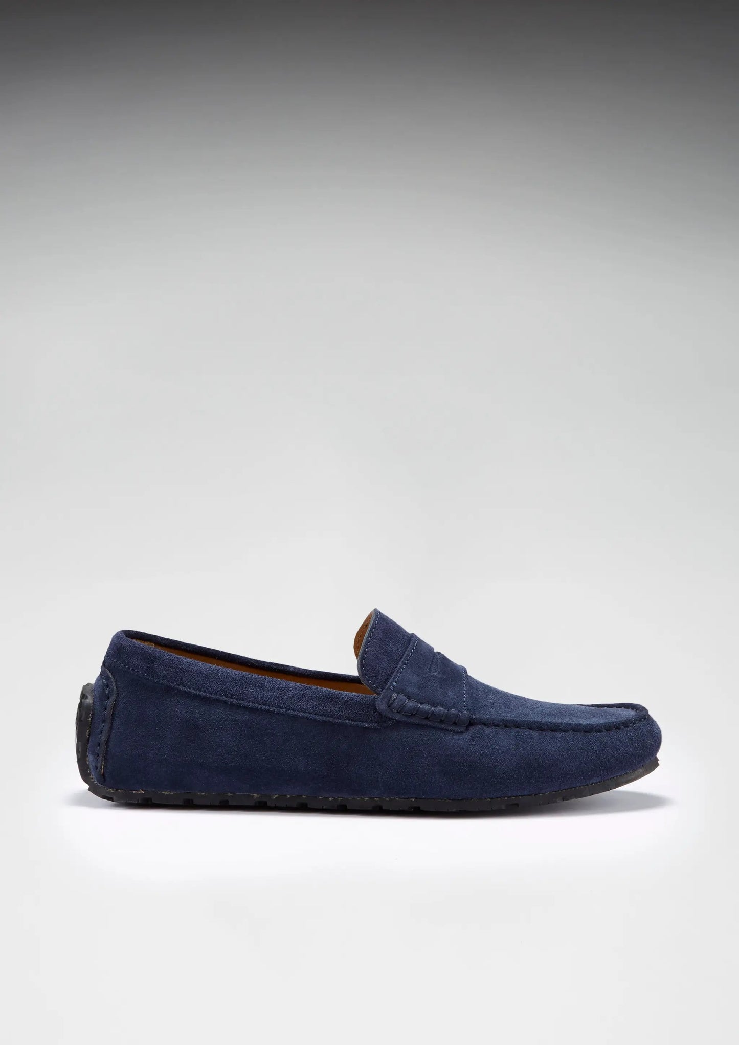 Tyre Sole Penny Driving Loafers, navy blue suede by Hugs & Co.