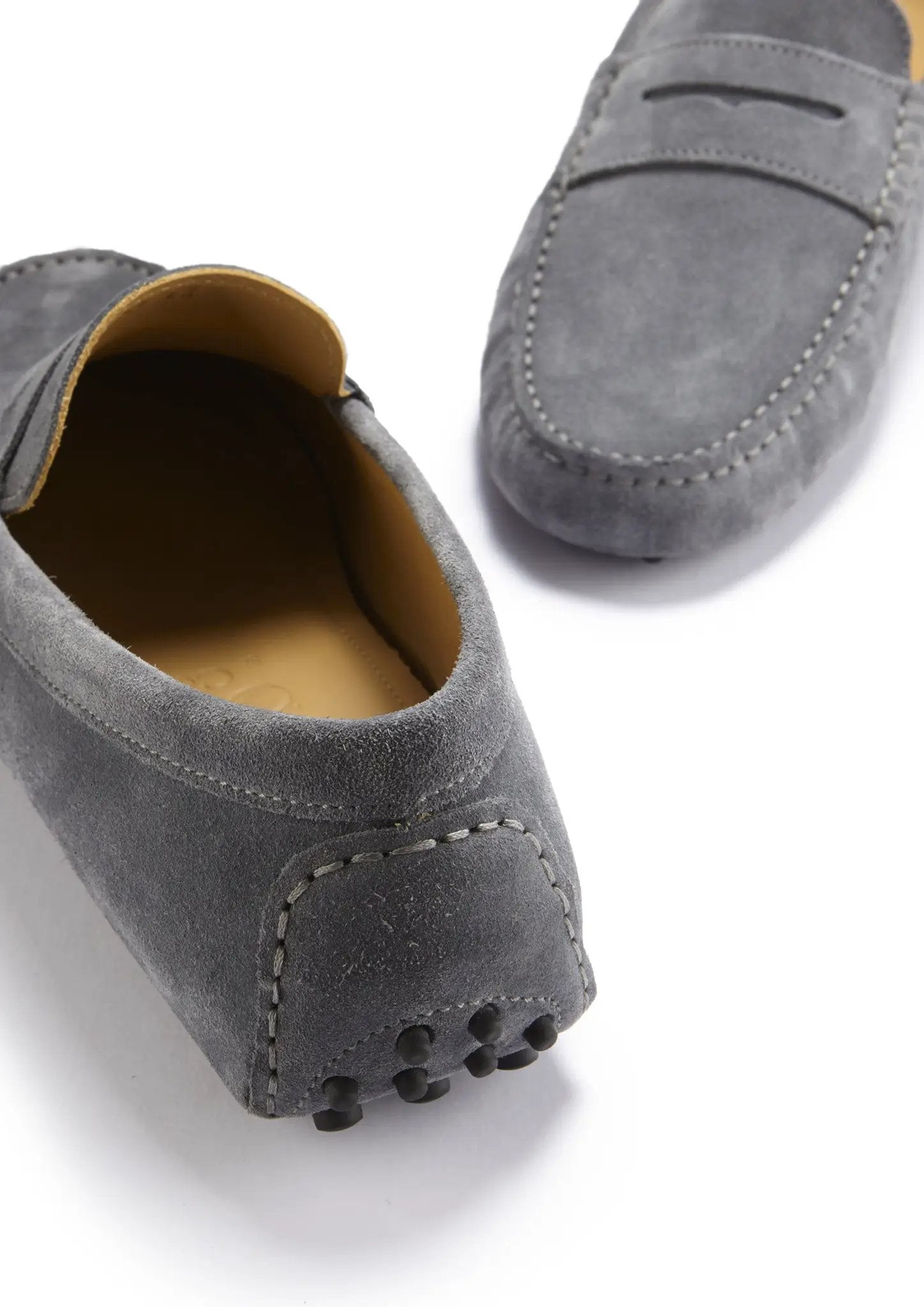 Penny Driving Loafers, slate grey suede by Hugs & Co.