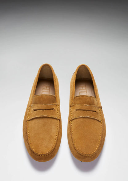 Penny Driving Loafers, tobacco suede by Hugs & Co.