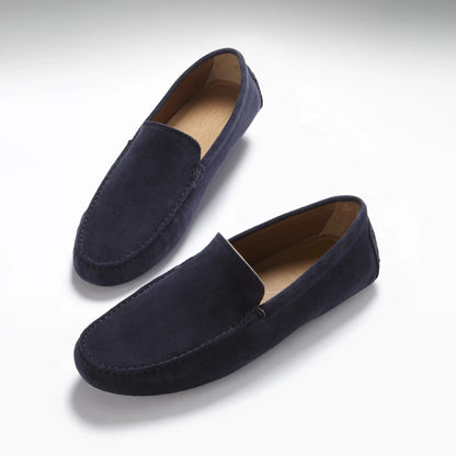 Driving Loafers, navy blue suede by Hugs & Co.