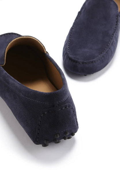 Driving Loafers, navy blue suede by Hugs & Co.