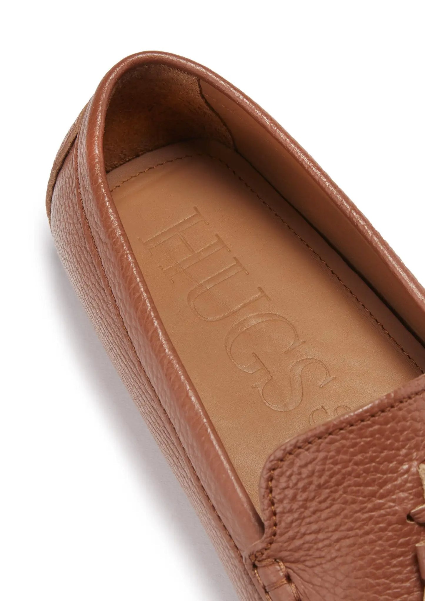 Tasselled Driving Loafers, tan grain leather by Hugs & Co.