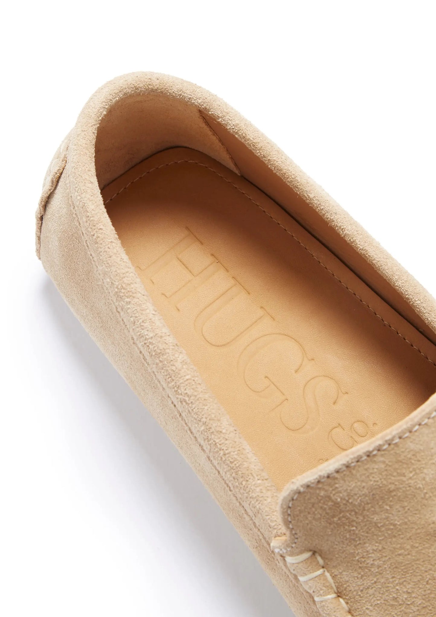 Tasselled Driving Loafers, taupe suede by Hugs & Co.