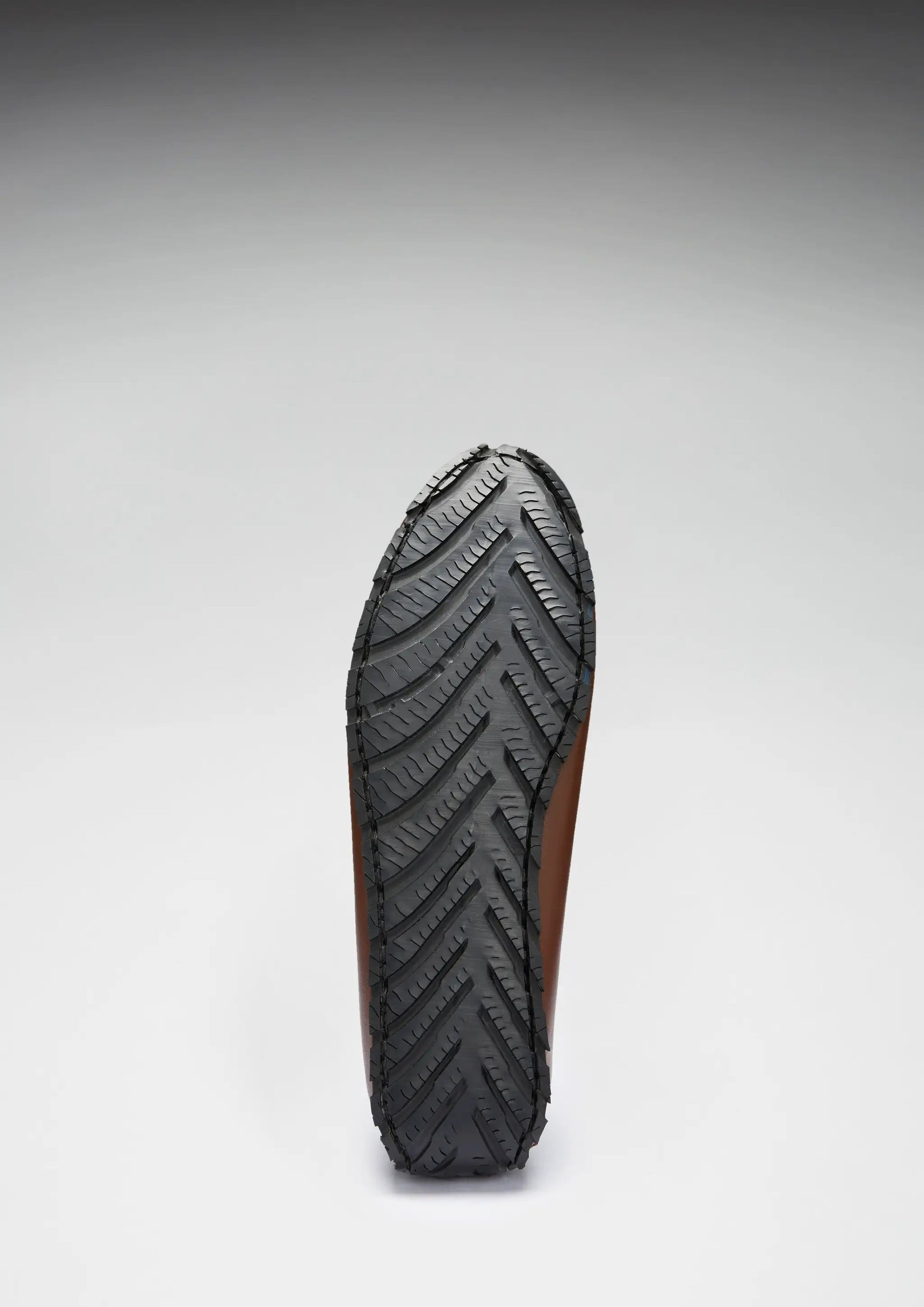 Tyre Sole Penny Driving Loafers, brown leather by Hugs & Co.