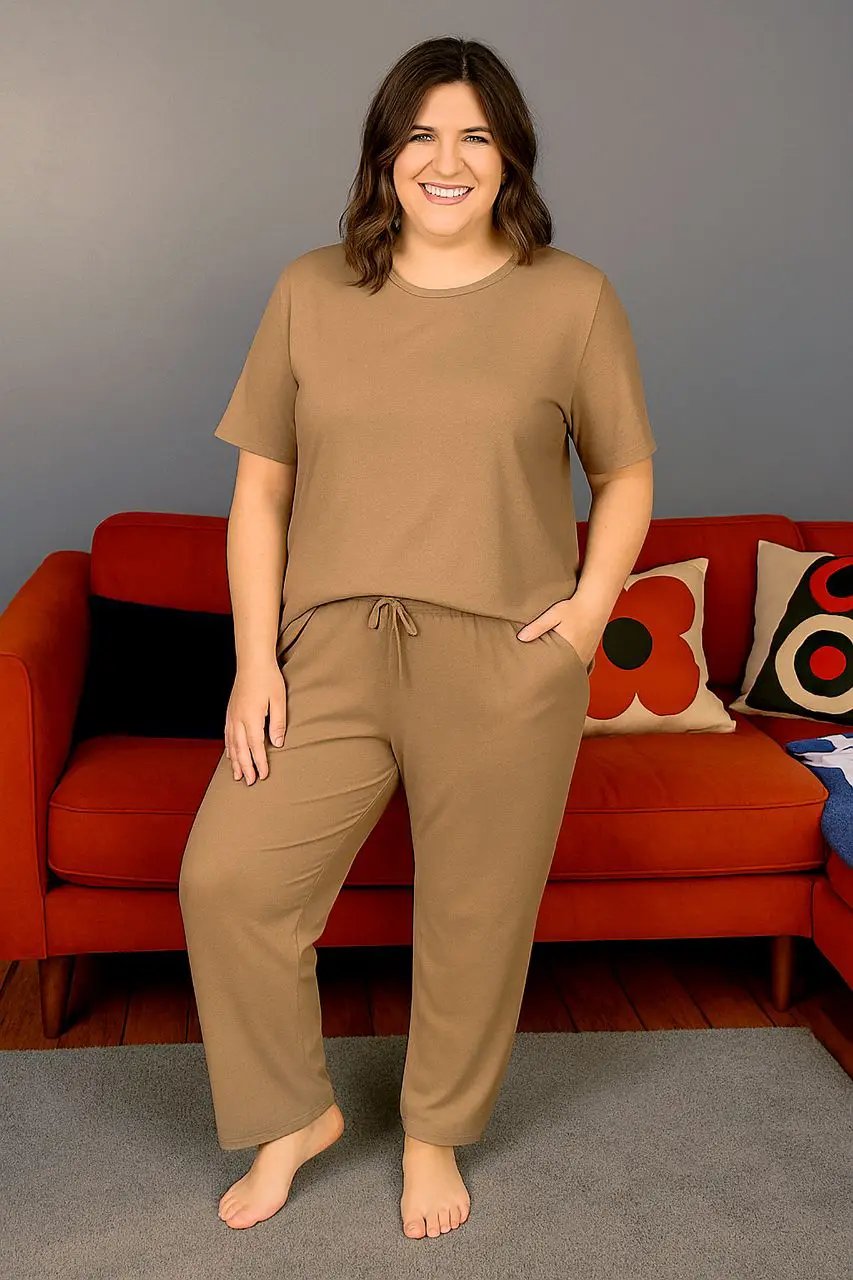 Mocha Luxurious Cotton Breastfeeding Loungewear Short Sleeve by MilkyMoon