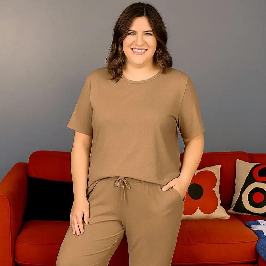 Mocha Luxurious Cotton Breastfeeding Loungewear Short Sleeve by MilkyMoon