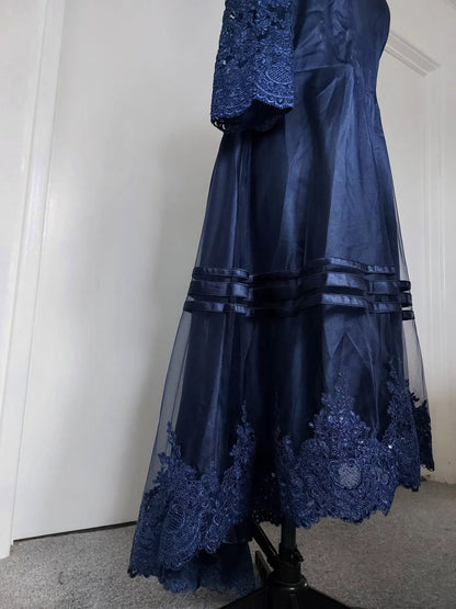 The midnight fold collar high-low mum dress by EDKAY COLLECTION UK