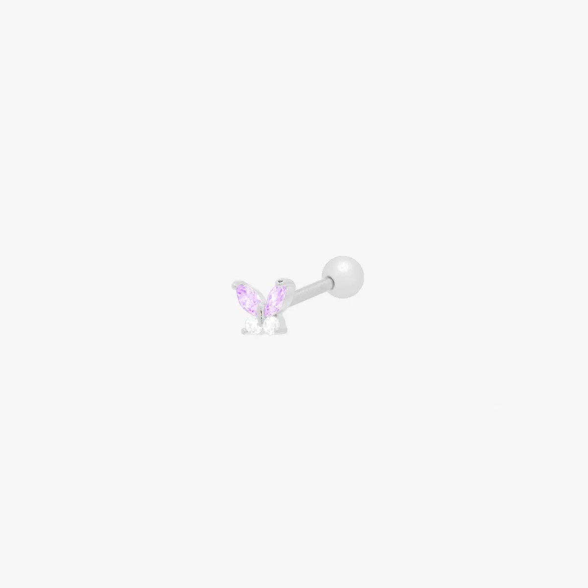 Purple butterfly piercing by Nabi London