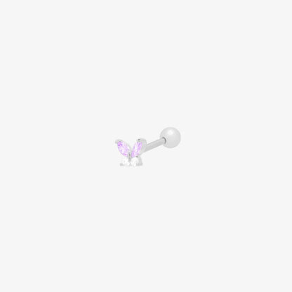 Purple butterfly piercing by Nabi London