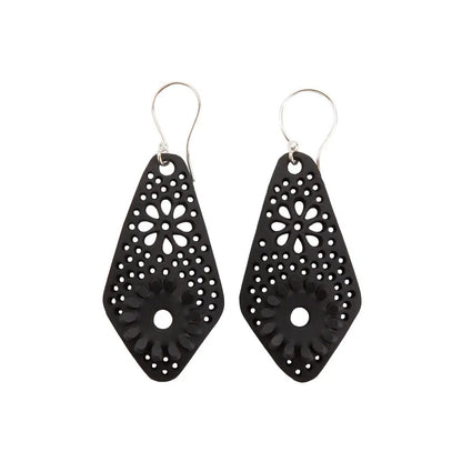 Diamond Recycled Rubber Earrings - Eco-Friendly Style by Paguro Upcycle