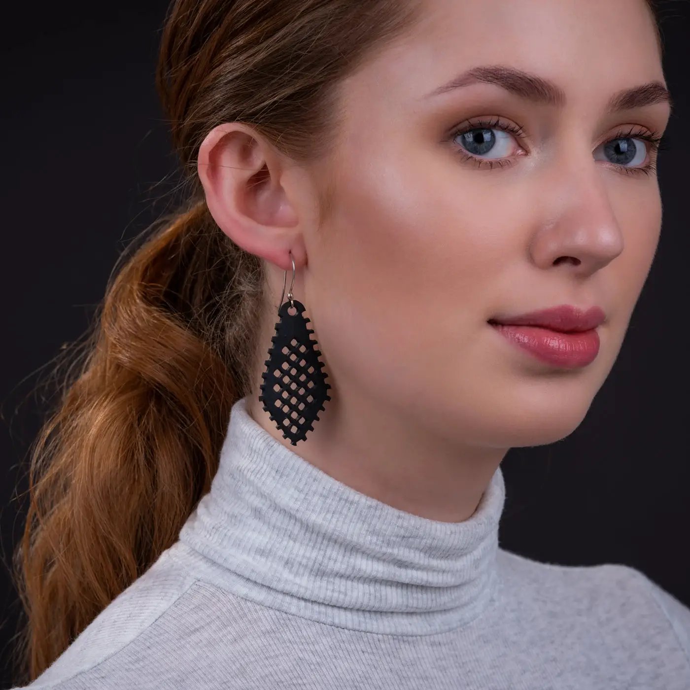 Diamond Recycled Rubber Earrings - Eco-Friendly Style by Paguro Upcycle