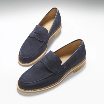 Blue Suede Loafers, Crepe Rubber Welted Sole by Hugs & Co.