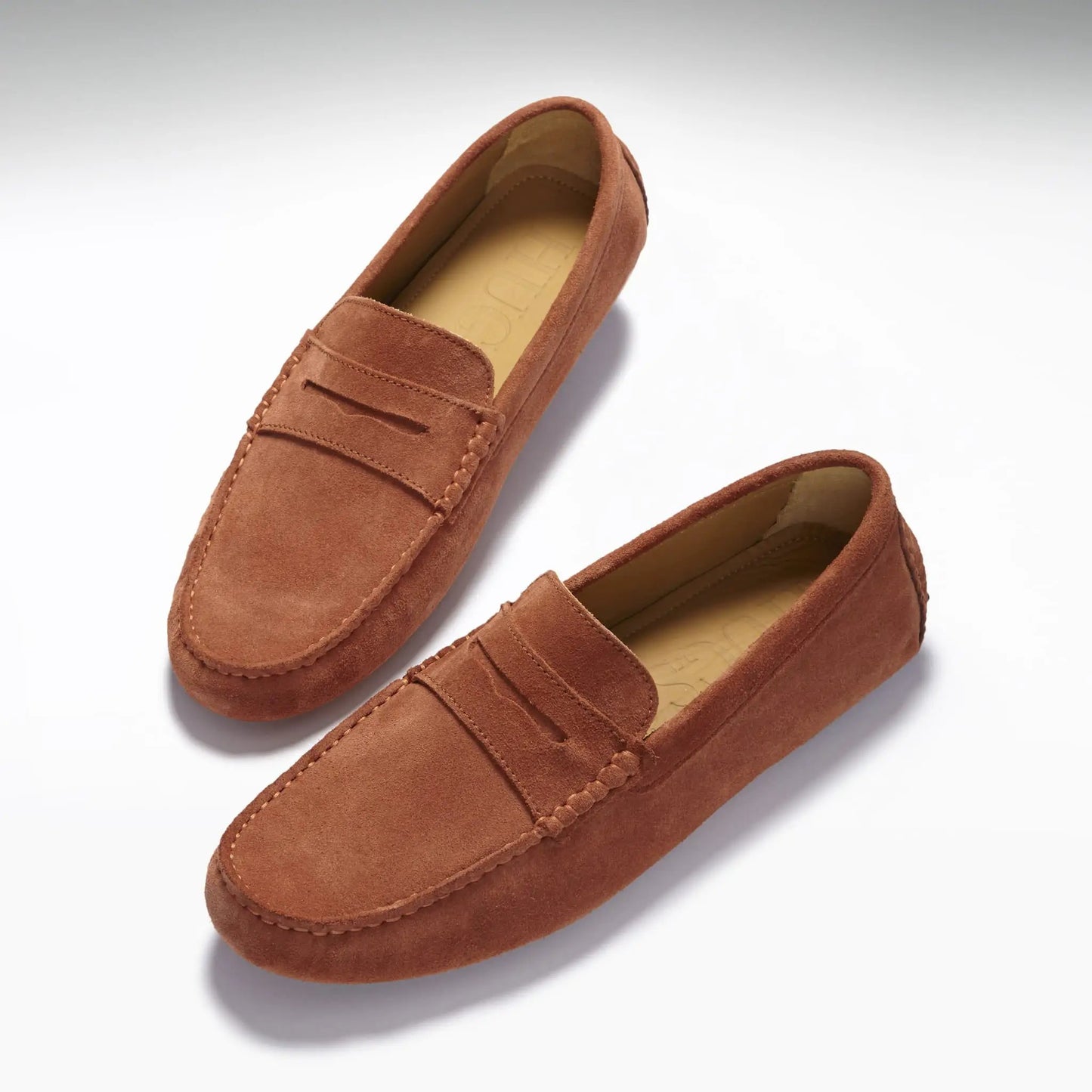 Penny Driving Loafers, rust suede by Hugs & Co.