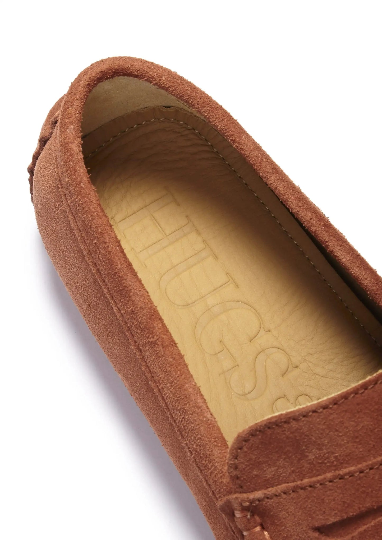 Penny Driving Loafers, rust suede by Hugs & Co.