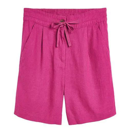 Womens Linen Blend Knee Shorts - 2575 by Ek Wholesale