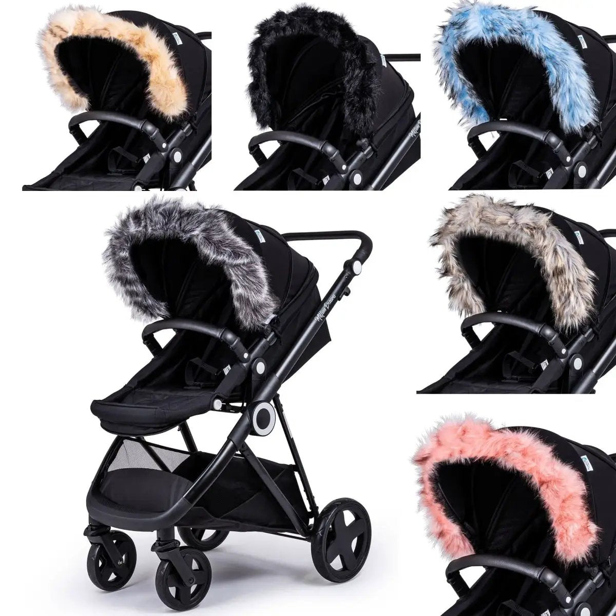 Pram Fur Hood Trim Attachment for Pushchair by For Your Little One