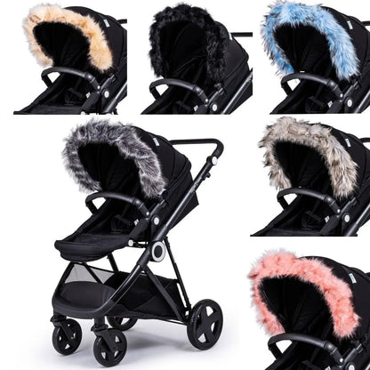 Pram Fur Hood Trim Attachment for Pushchair by For Your Little One