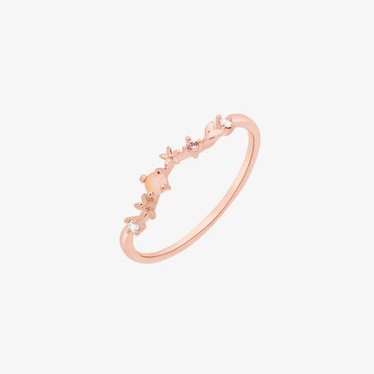 Rose quartz laurel ring by Nabi London