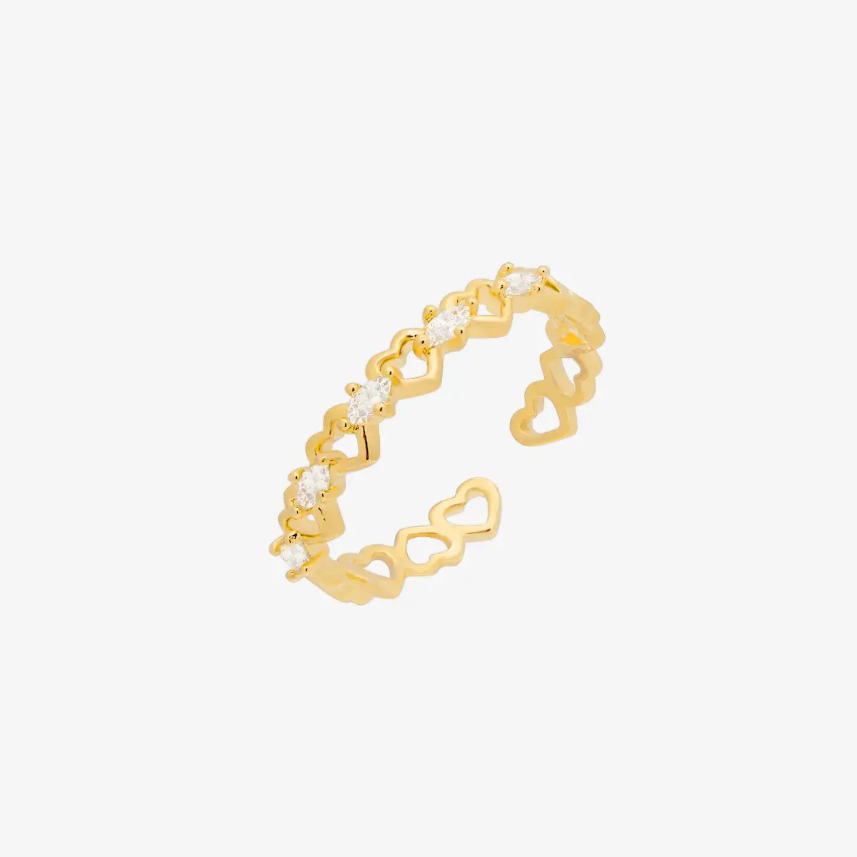 Cubic relay heart ring by Nabi London