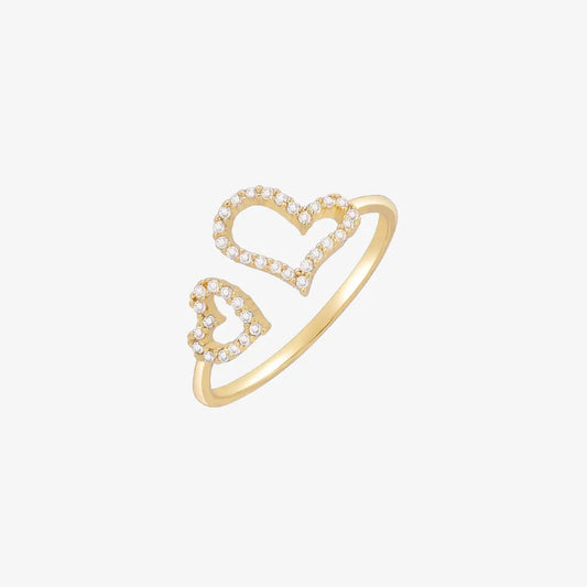 Double hearts ring by Nabi London