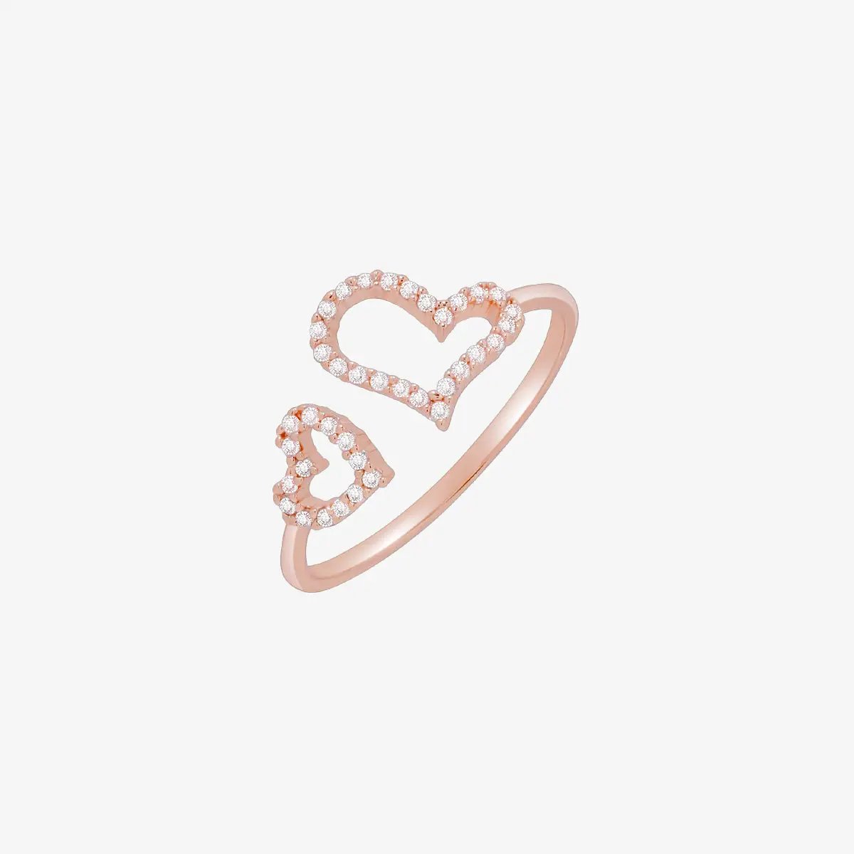 Double hearts ring by Nabi London