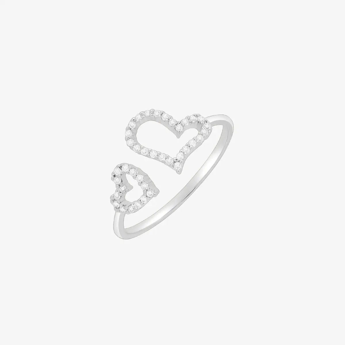 Double hearts ring by Nabi London