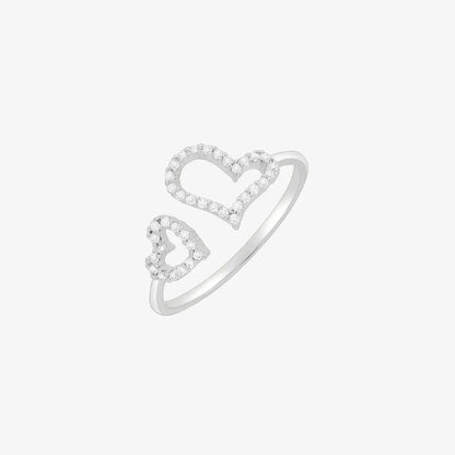 Double hearts ring by Nabi London