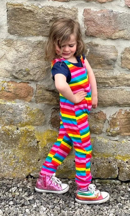 Rainbow Kid Dungarees by Stylish Mum