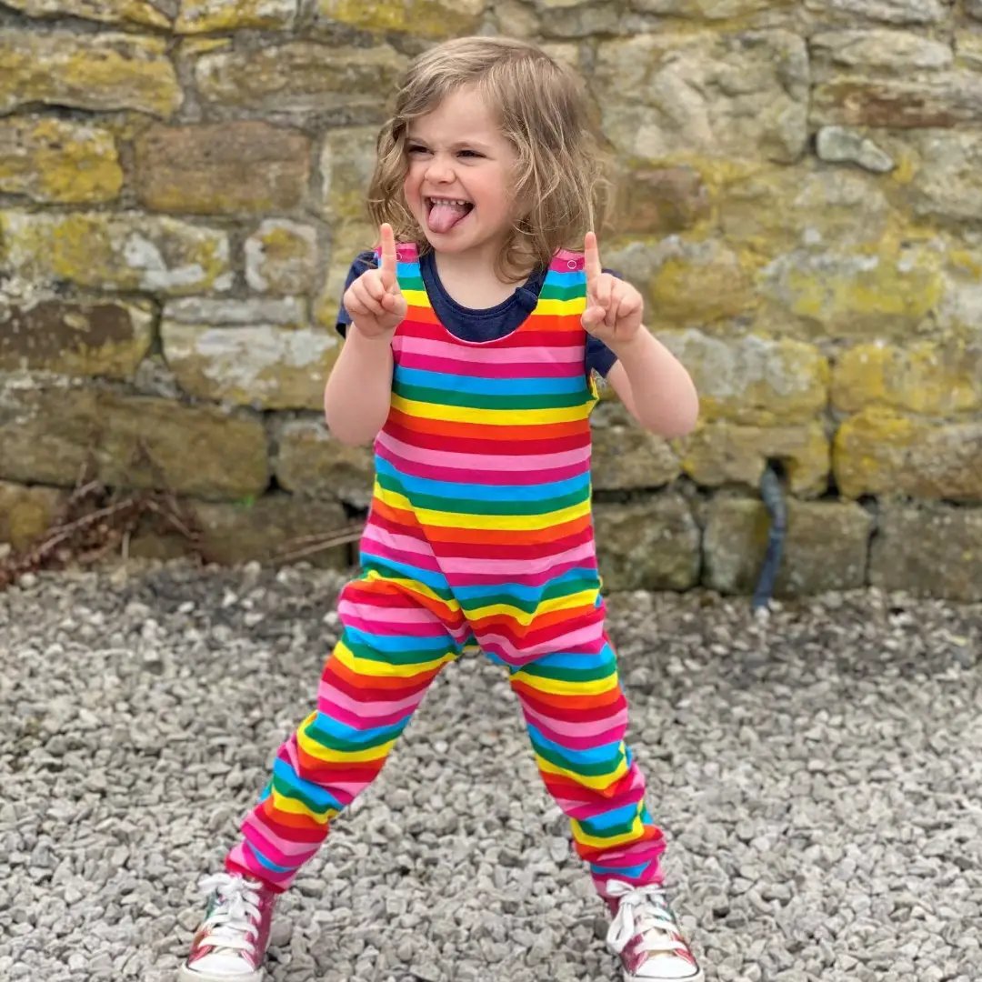 Rainbow Kid Dungarees by Stylish Mum