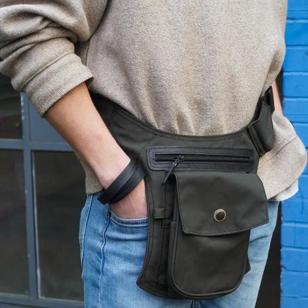 Donald Recycled Canvas Vegan Crossbody Bag by Paguro Upcycle