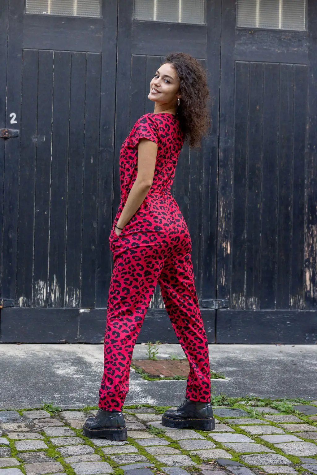 The Breastfeeding Jumpsuit - Red Leopard by Stylish Mum