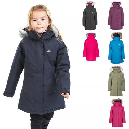 Girls Trespass Fame Waterproof Parka Jacket by Trespass