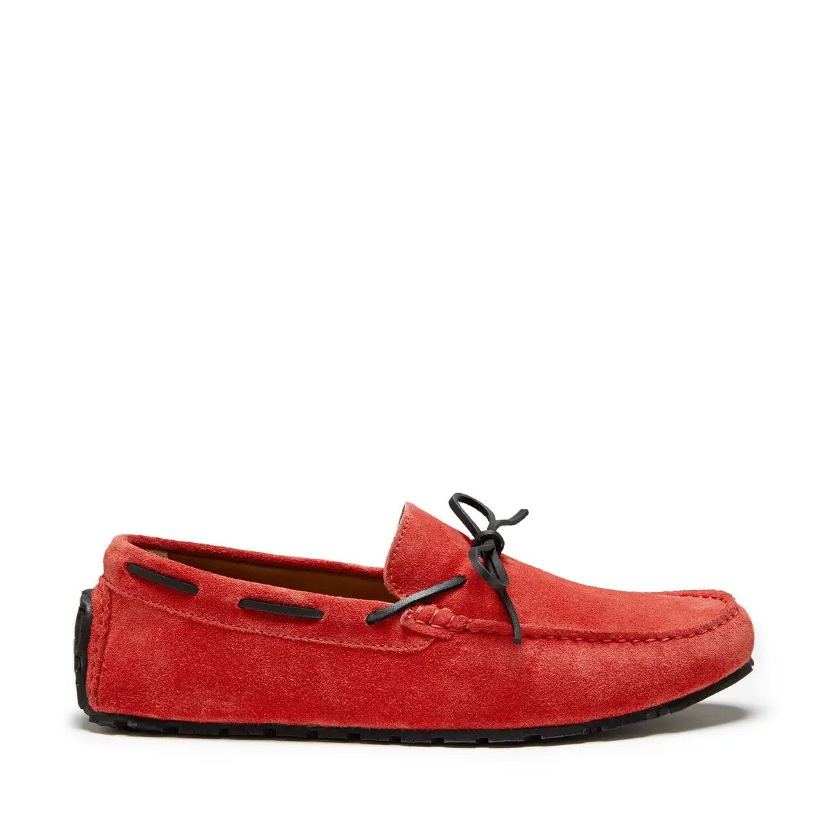 Tyre Sole Laced Driving Loafers, red suede by Hugs & Co.