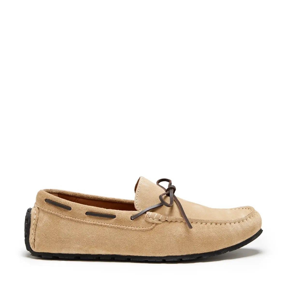 Tyre Sole Laced Driving Loafers, taupe suede by Hugs & Co.