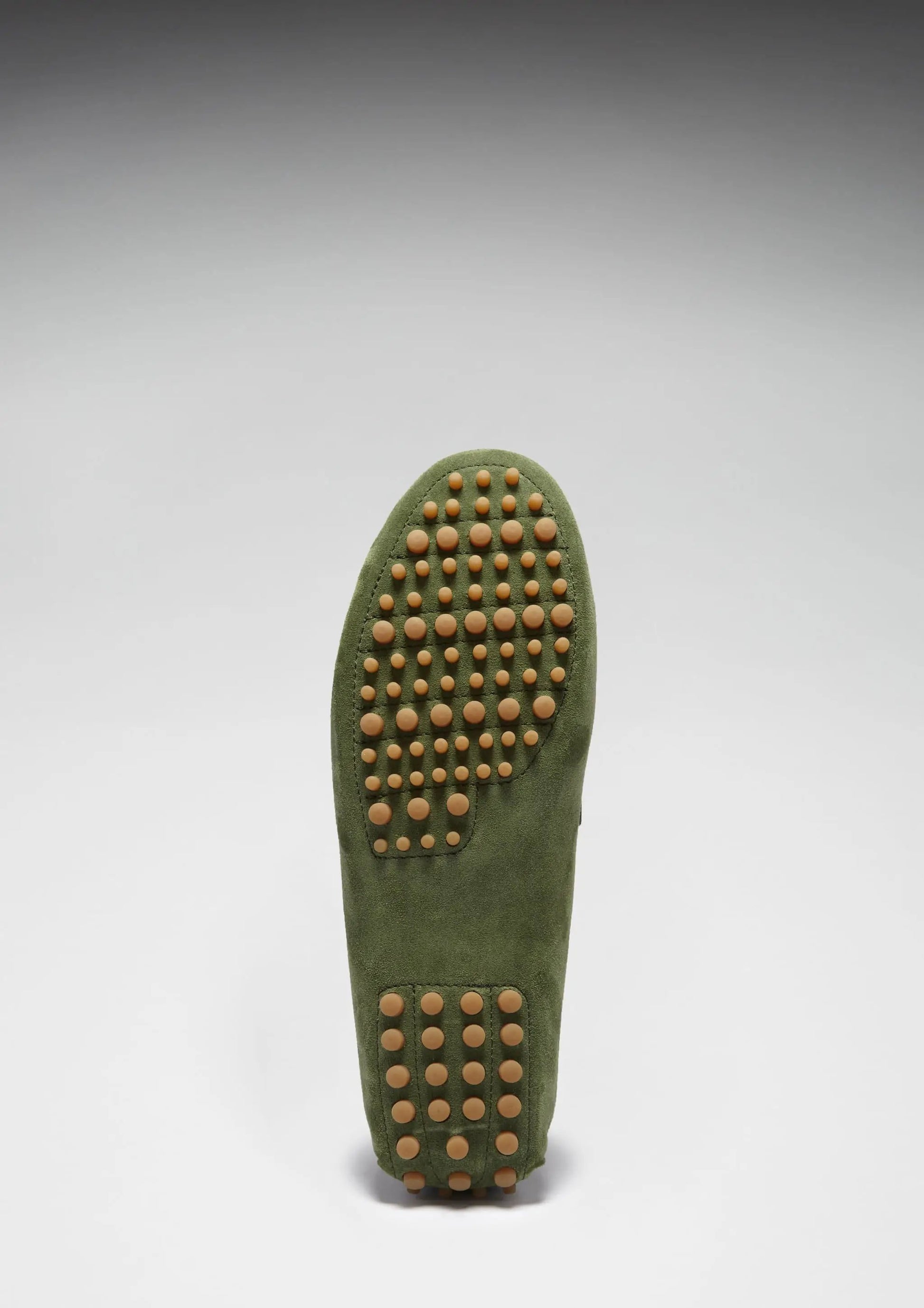 Tasselled Driving Loafers, safari green suede by Hugs & Co.
