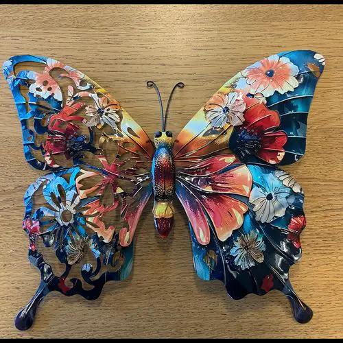 Botanical Print Metal Butterfly Wall Art by Avilo