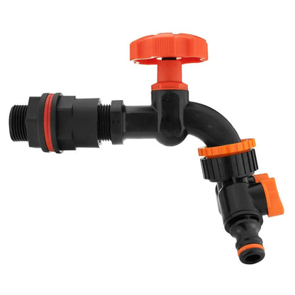Water Butts Kit 3/4" PP Black Tap and Tap Splitter by AP Supplies