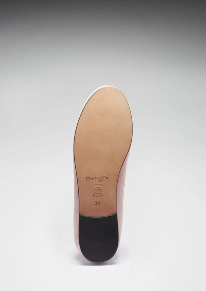 Women's Penny Loafers Leather Sole, ice pink suede by Hugs & Co.