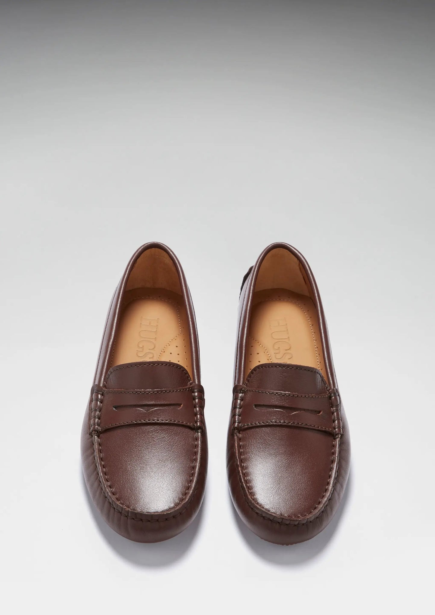 Women's Penny Driving Loafers, brown leather by Hugs & Co.