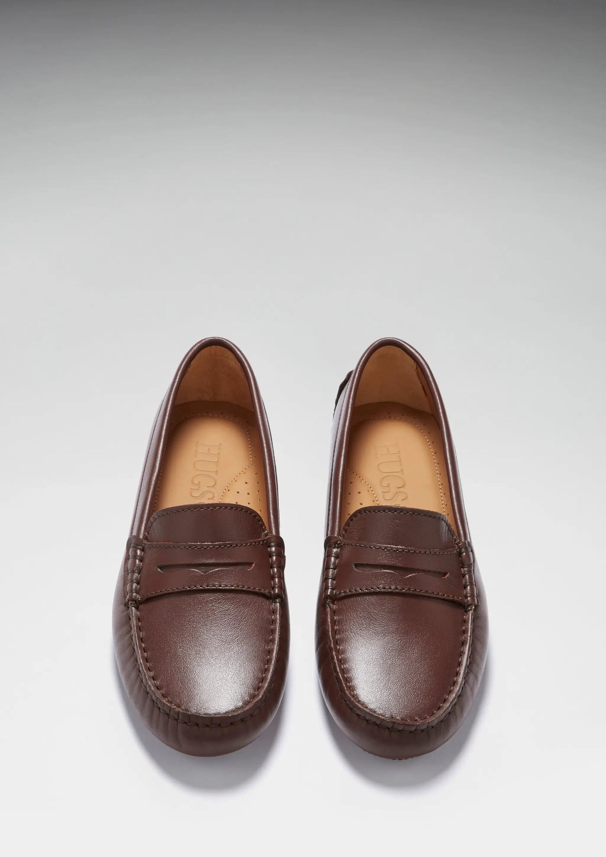 Women's Penny Driving Loafers, brown leather by Hugs & Co.
