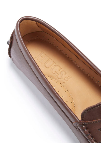 Women's Penny Driving Loafers, brown leather by Hugs & Co.