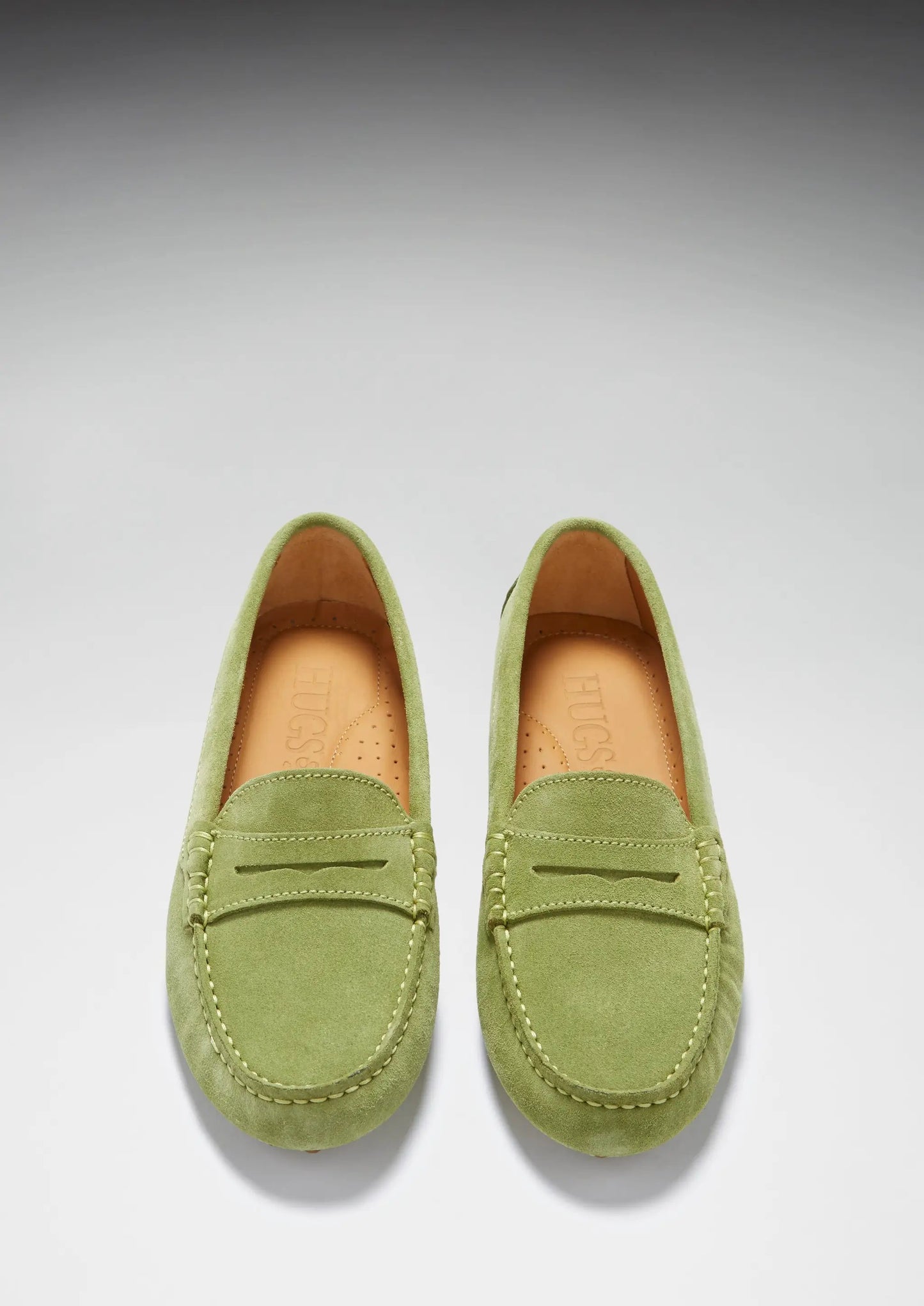 Women's Penny Driving Loafers, olive green by Hugs & Co.