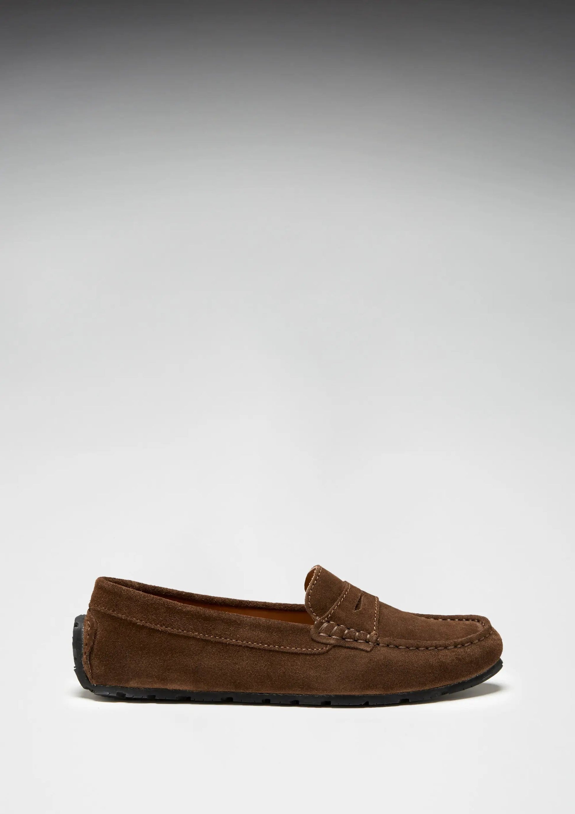Women's Tyre Sole Penny Loafers, brown suede by Hugs & Co.