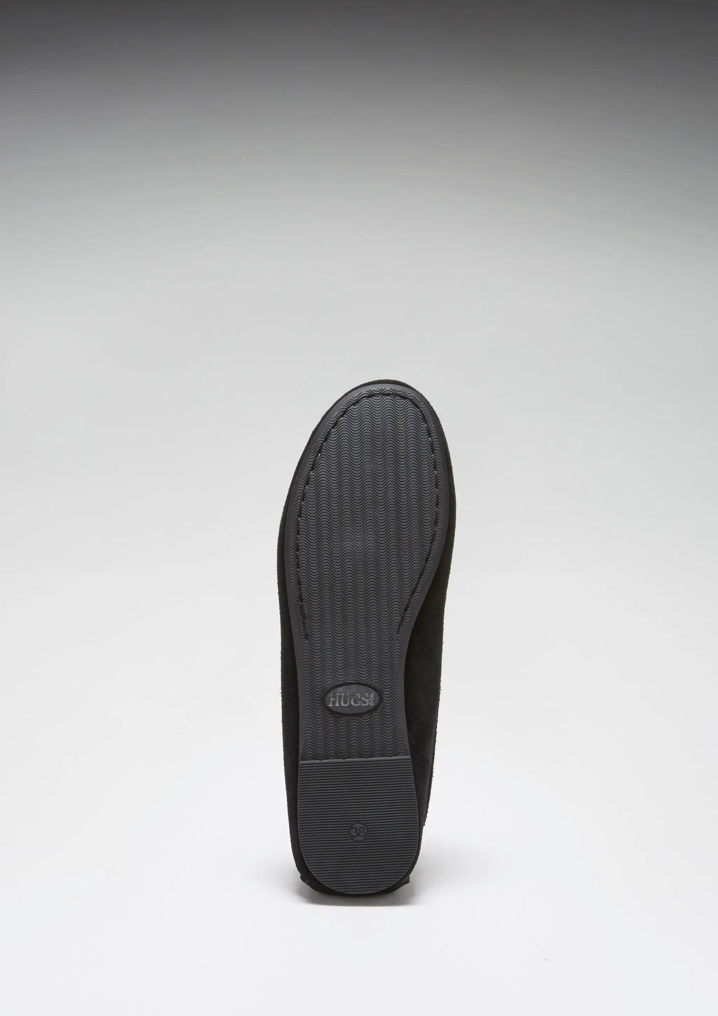 Women's Tasselled Driving Loafers Full Rubber Sole, black suede by Hugs & Co.
