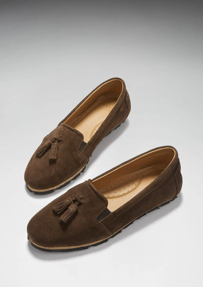 Women's Tasselled Espadrilles, brown suede by Hugs & Co.